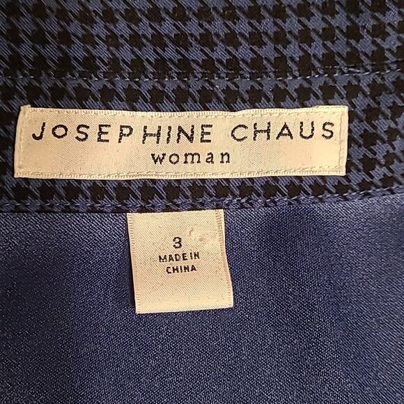 Josephine Chaus Woman Velour Navy Blue & Black Houndstooth Check size 3X - Picture 5 of 11